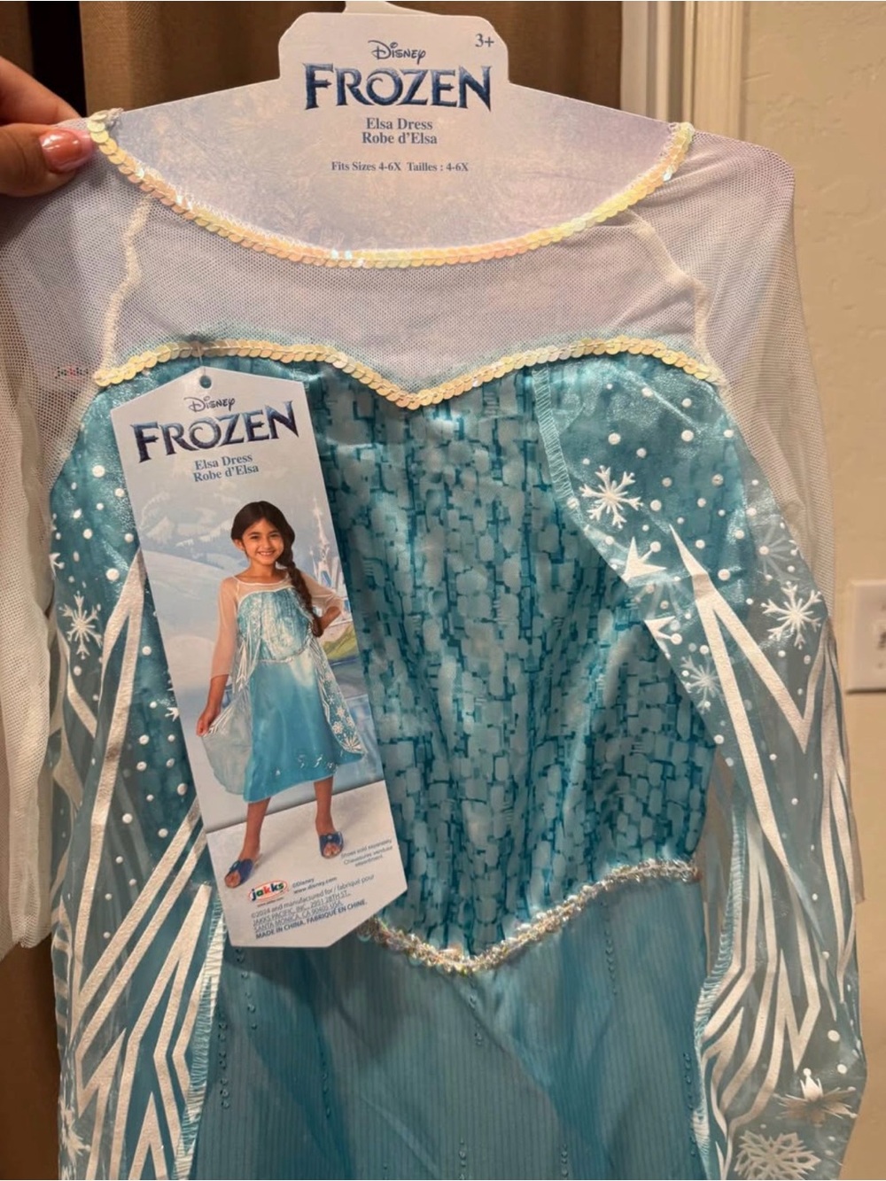 Disney Frozen Elsa Light Blue Shimmer Dress with Snowflake Cape